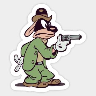 random old style funny animal bad guy Sticker